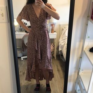 Wrap high-low maxi dress